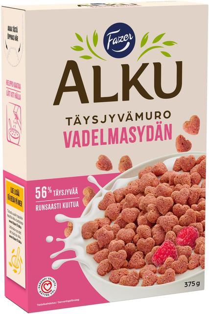 Fazer Alku Raspberry Heart Whole-Grain Cereal 375 g - Soposopo