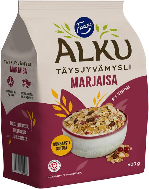Fazer Alku Berry Whole Grain Muesli 600 g - Soposopo