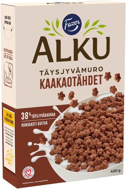 Fazer Alku Cocoa Stars whole-grain cereal 400 g - Soposopo