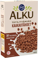 Fazer Alku Cocoa Stars whole-grain cereal 400 g - Soposopo