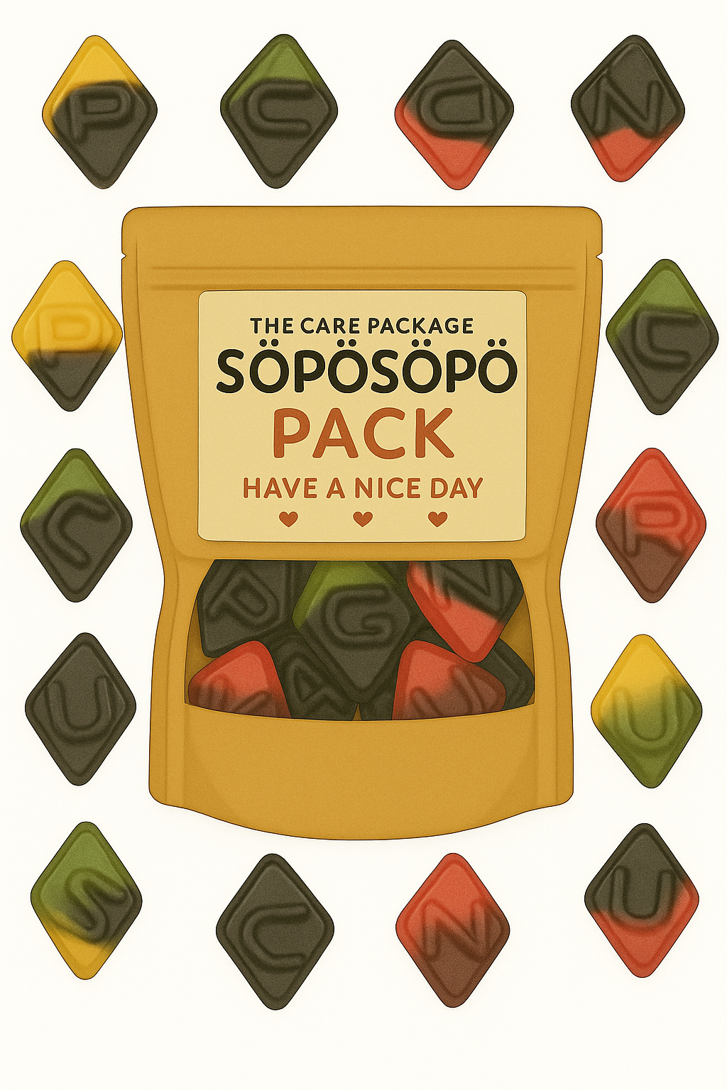 SÖPÖSÖPÖ Scandinavian Treat Pack – Malaco Circus Alphabet Gummies – 150g SÖPÖSÖPÖ pack