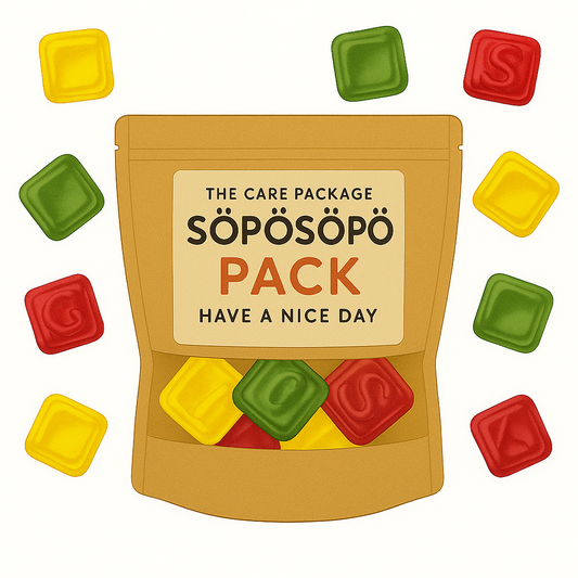 SÖPÖSÖPÖ Scandinavian Treat Pack – Malaco Alphabet Fruit Gummies – 150g SÖPÖSÖPÖ pack