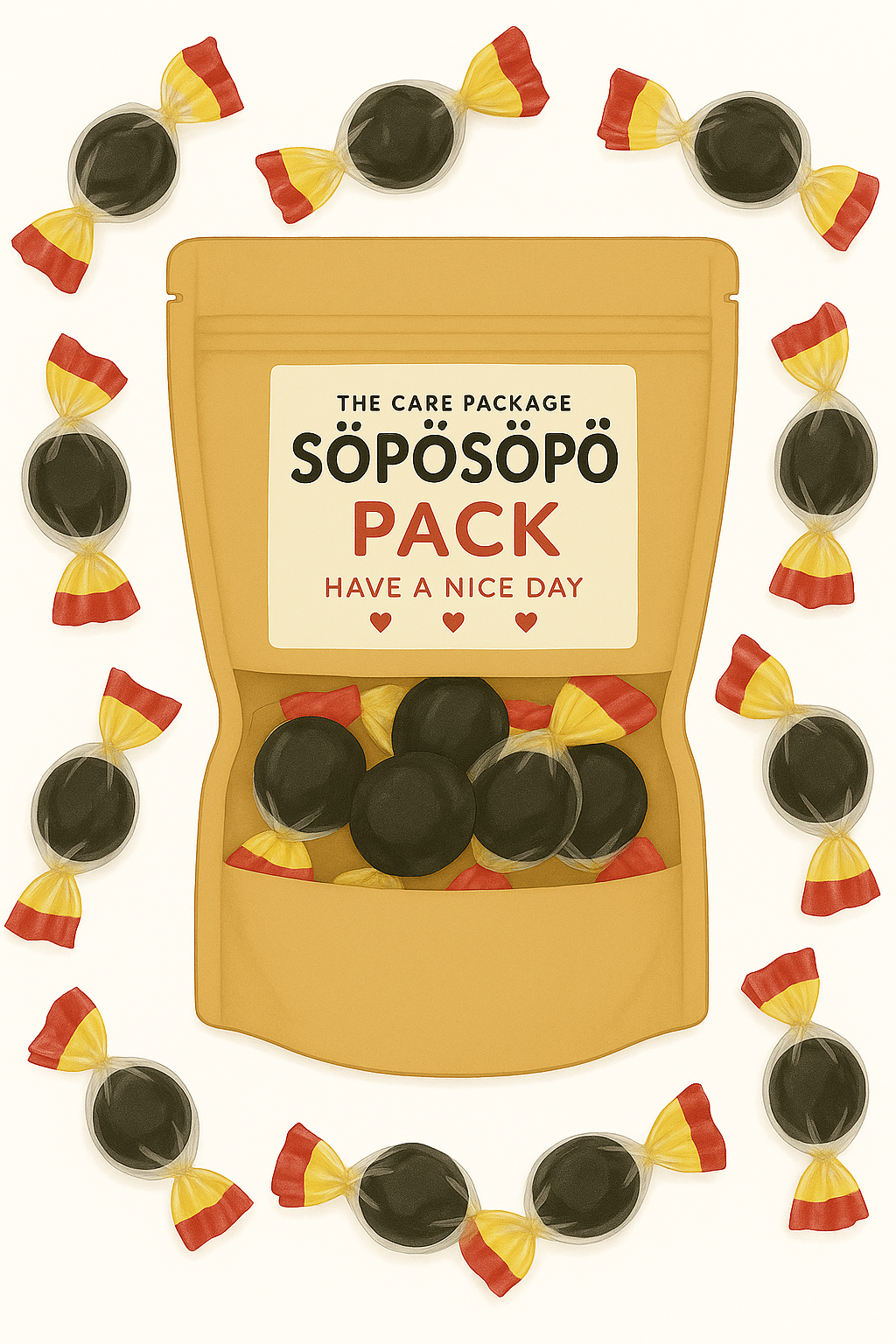 SÖPÖSÖPÖ Scandinavian Treat Pack - Halva Salmiakkikirppu – 150g SÖPÖSÖPÖ pack