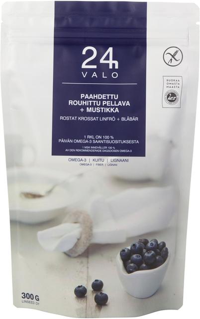 VALO24h Roasted Ground Flaxseed + Blueberry 300 g - Soposopo