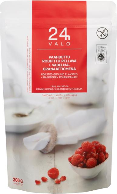 VALO24h Roasted Ground Flaxseed + Raspberry-Pomegranate 300 g - Soposopo