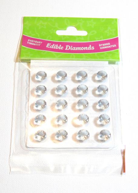 Confetti Edible Diamonds. Clear. 20pcs - Soposopo