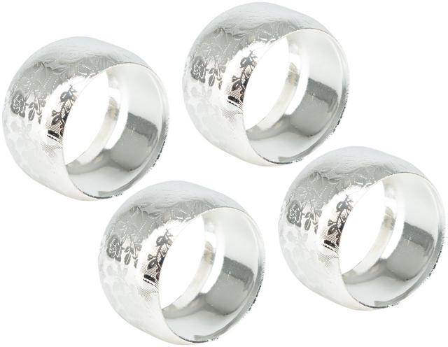 House Napkin Ring 4pcs. Diameter 4.6cm. Silver - Soposopo