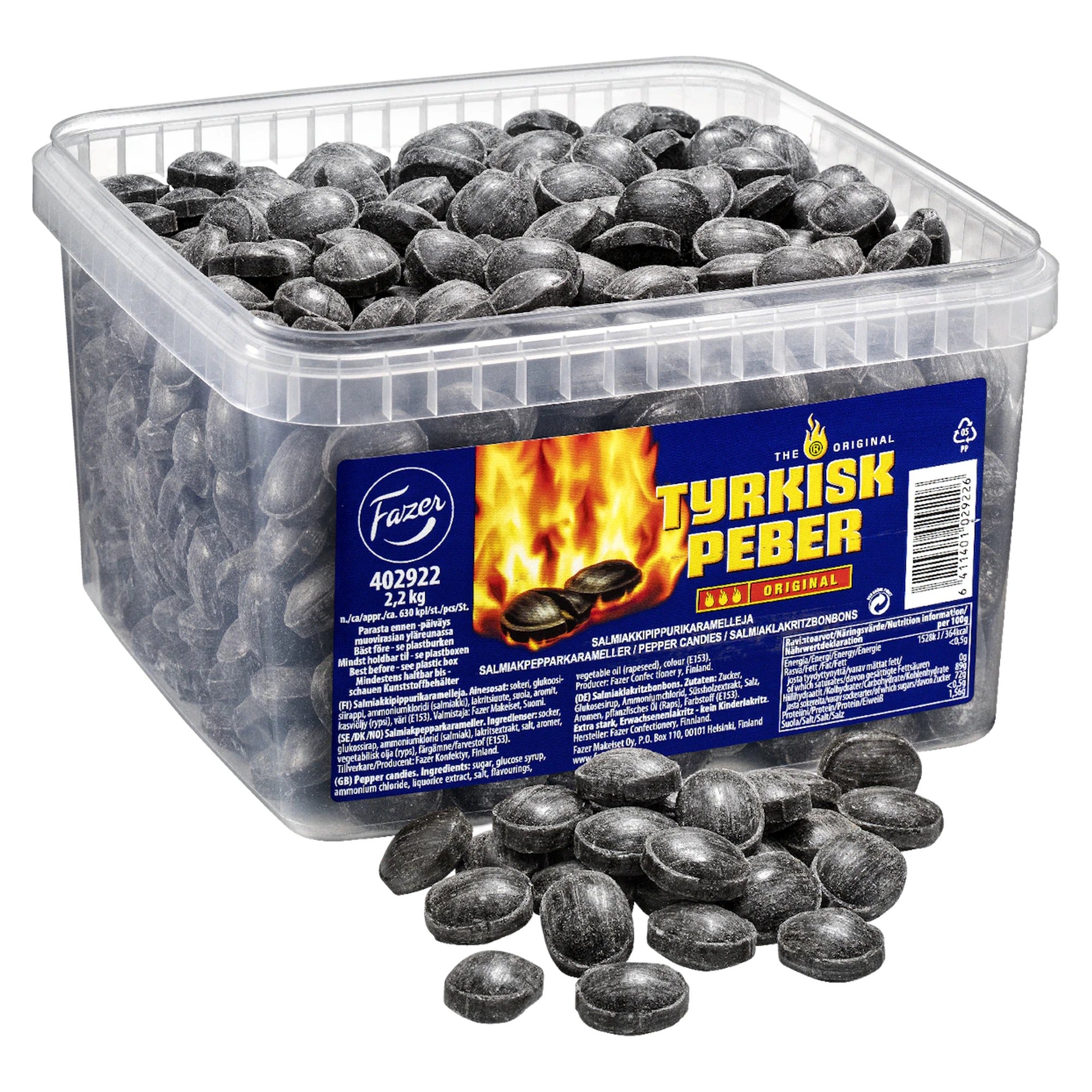Fazer Tyrkisk Peber Salty Licorice 2.2kg Box – product photo