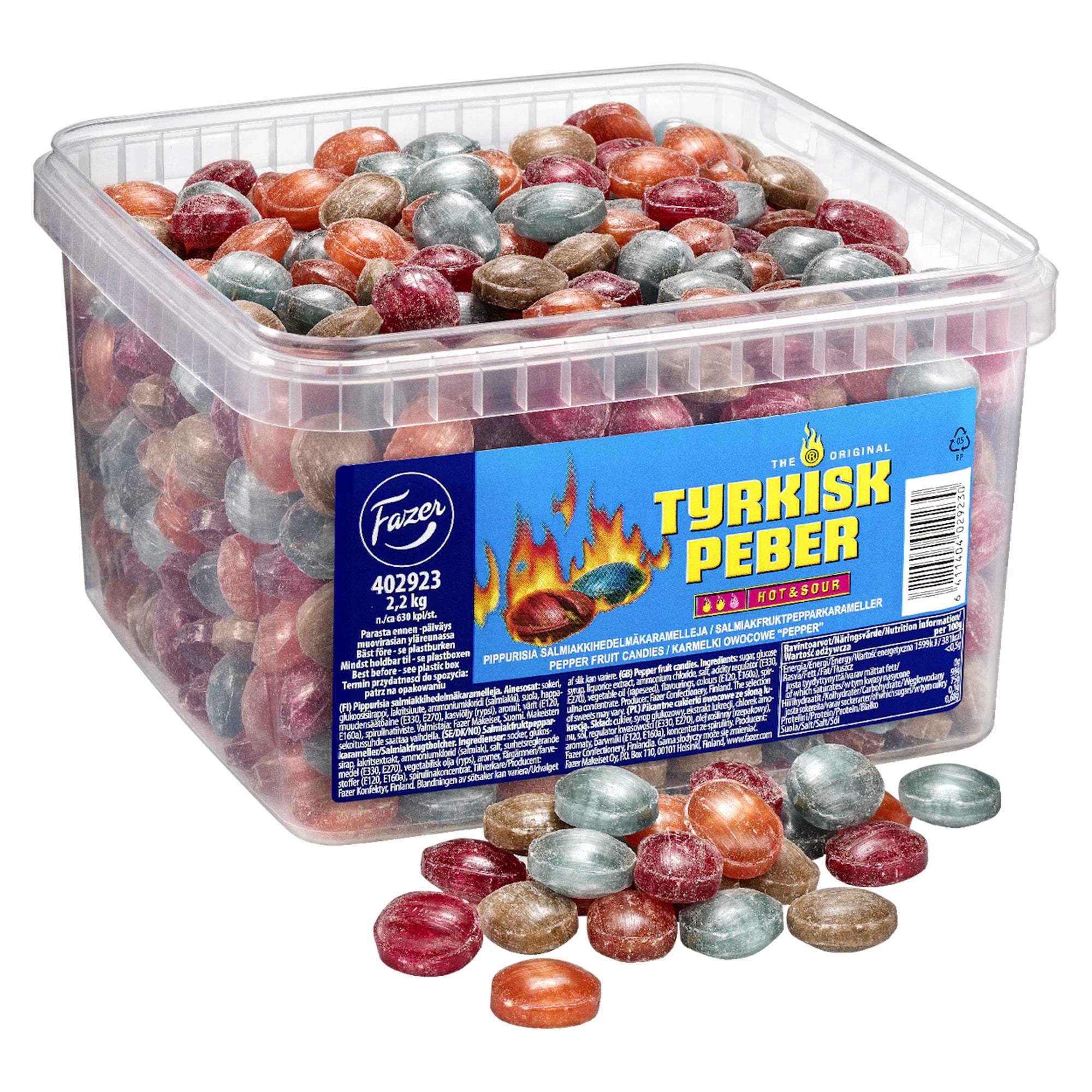 Fazer Tyrkisk Peber Hot Sour Licorice 2.2kg Box – product photo
