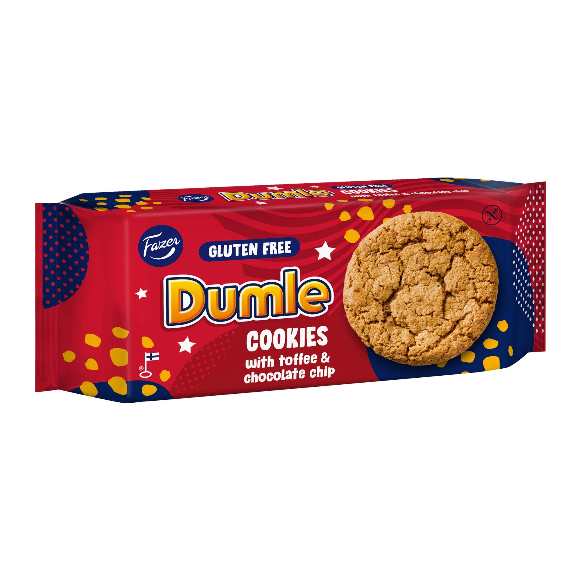 Fazer Dumle Cookies Gluten Free Biscuits 140g Bar – product photo