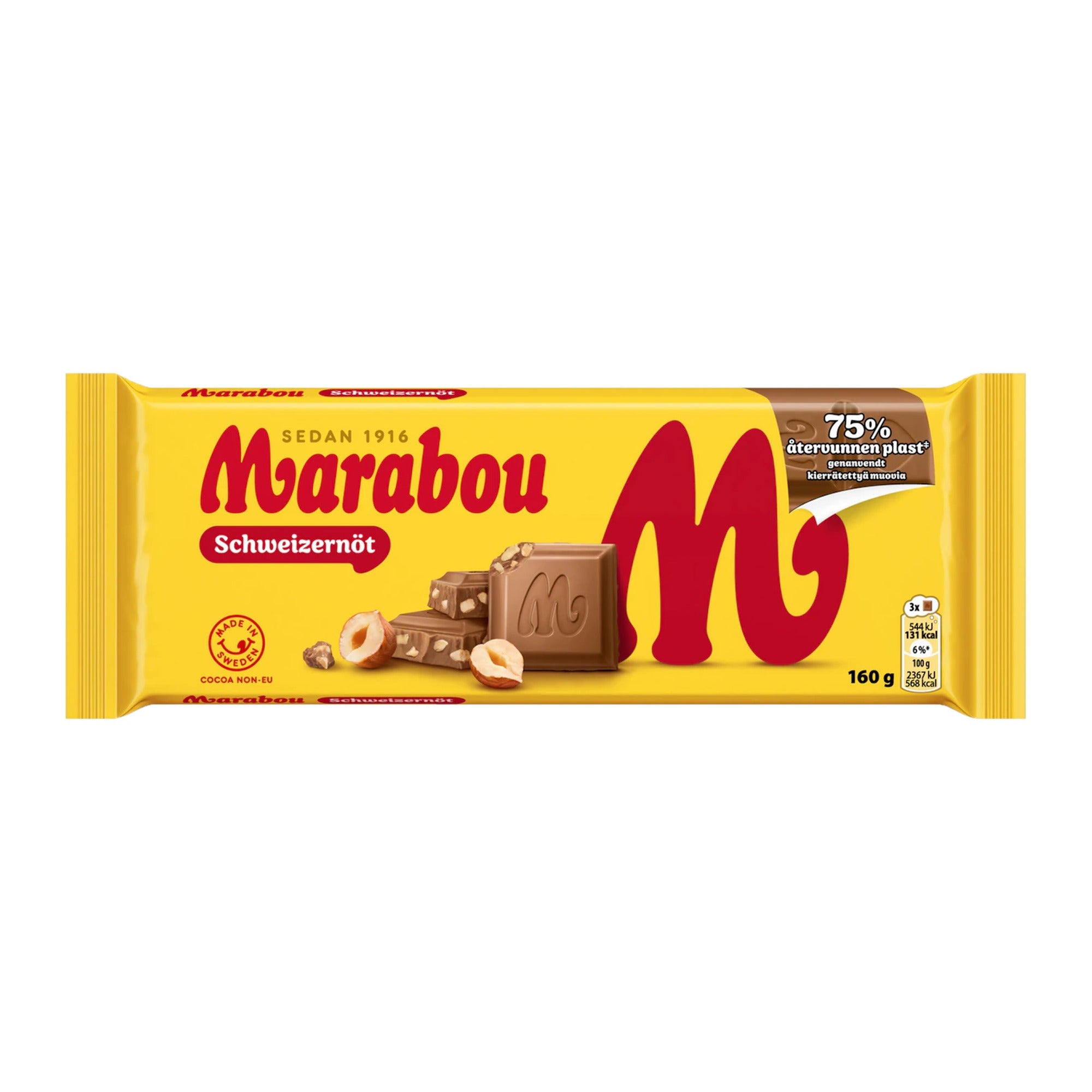 Marabou Schweizernut Milk Chocolate with Hazelnuts 160g – product photo