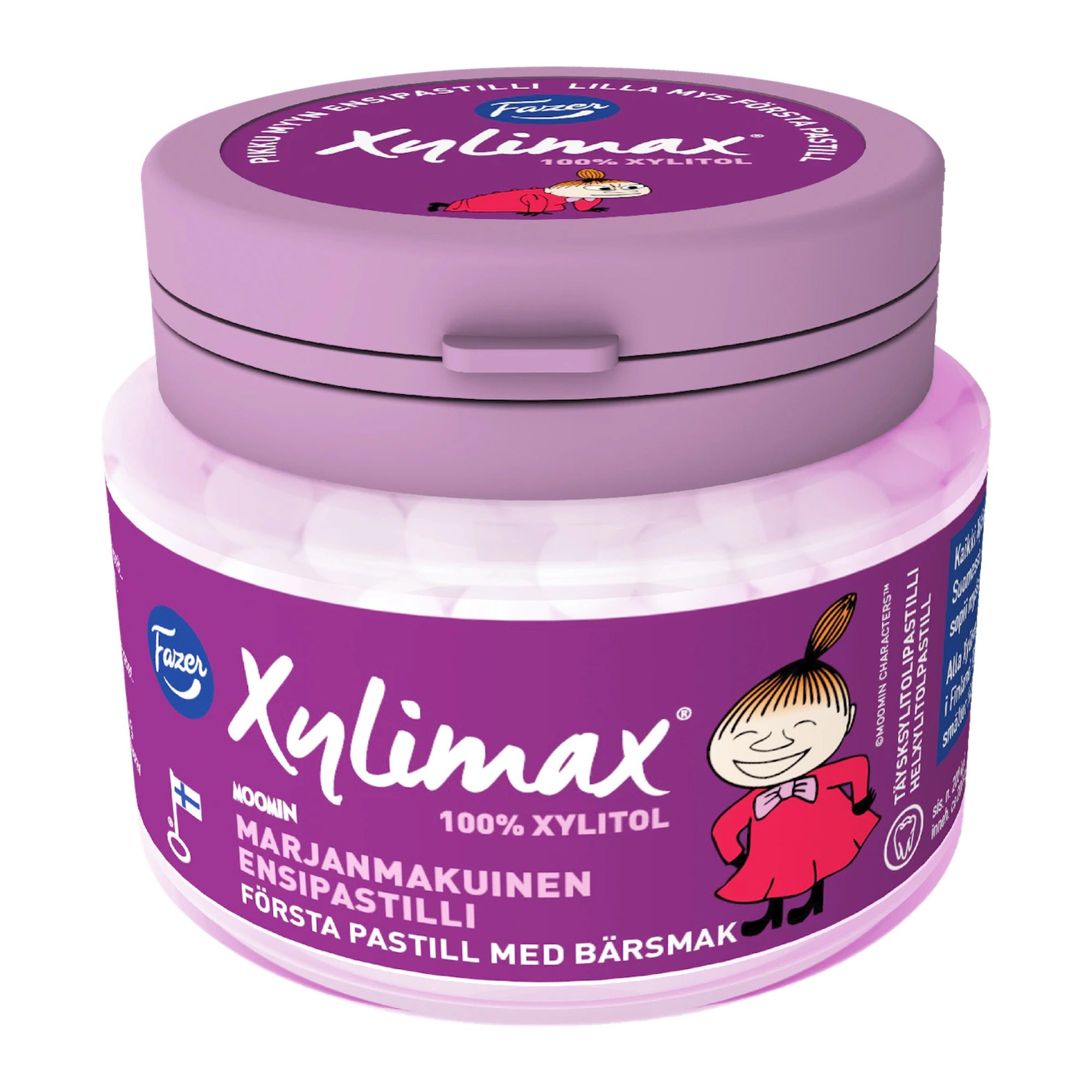Fazer Moomin Xylimax Xylitol Pastilles 85g Jar – product photo