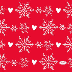 DUNI Napkin Winter Flakes Hearts 24x24cm 3-ply 20pcs - Soposopo