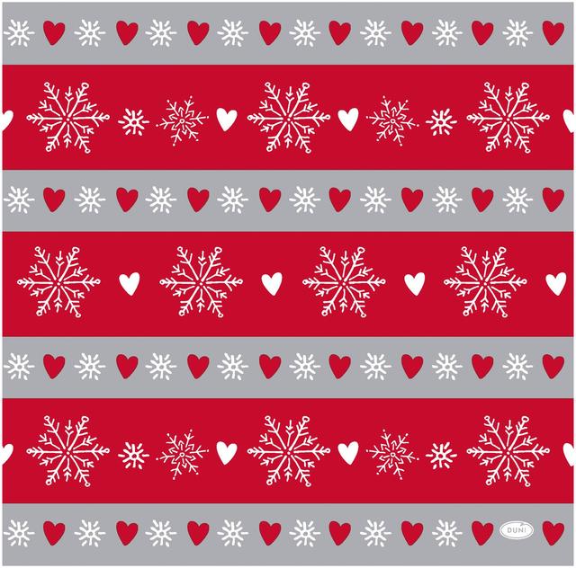 DUNI Bio Dunisoft® 12pcs 40x40cm Winter Flakes Heart Napkin - Soposopo