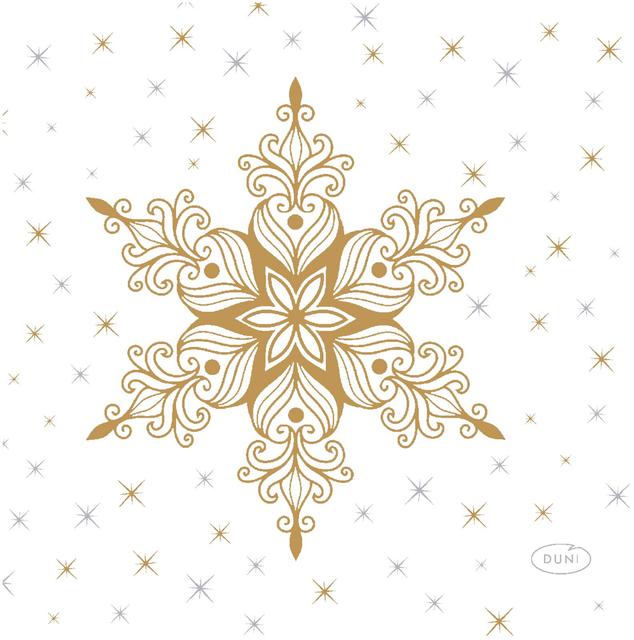 DUNI napkin Snowstars White 24x24cm 3-ply pack of 20 - Soposopo