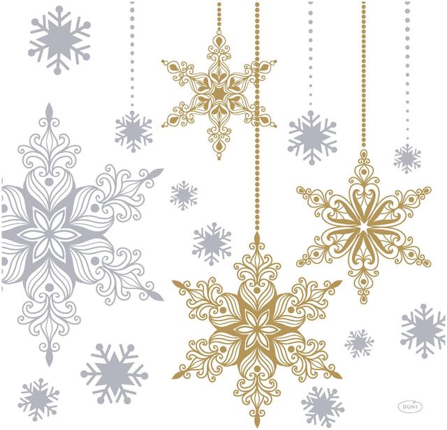 DUNI Bio Dunisoft® Napkin 40x40cm 1/4 Snowstars White 12x12 - Soposopo