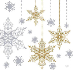 DUNI Bio Dunisoft® Napkin 40x40cm 1/4 Snowstars White 12x12 - Soposopo
