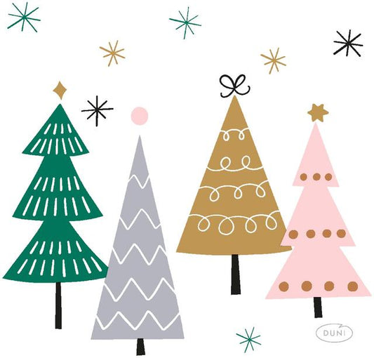 DUNI Napkin Noel Trees 24x24cm 3-ply 20pcs - Soposopo