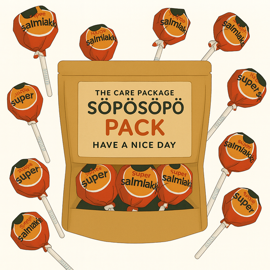 SÖPÖSÖPÖ Scandinavian Treat Pack - Fazer Super Salmiak Lollipops - 81g SÖPÖSÖPÖ pack
