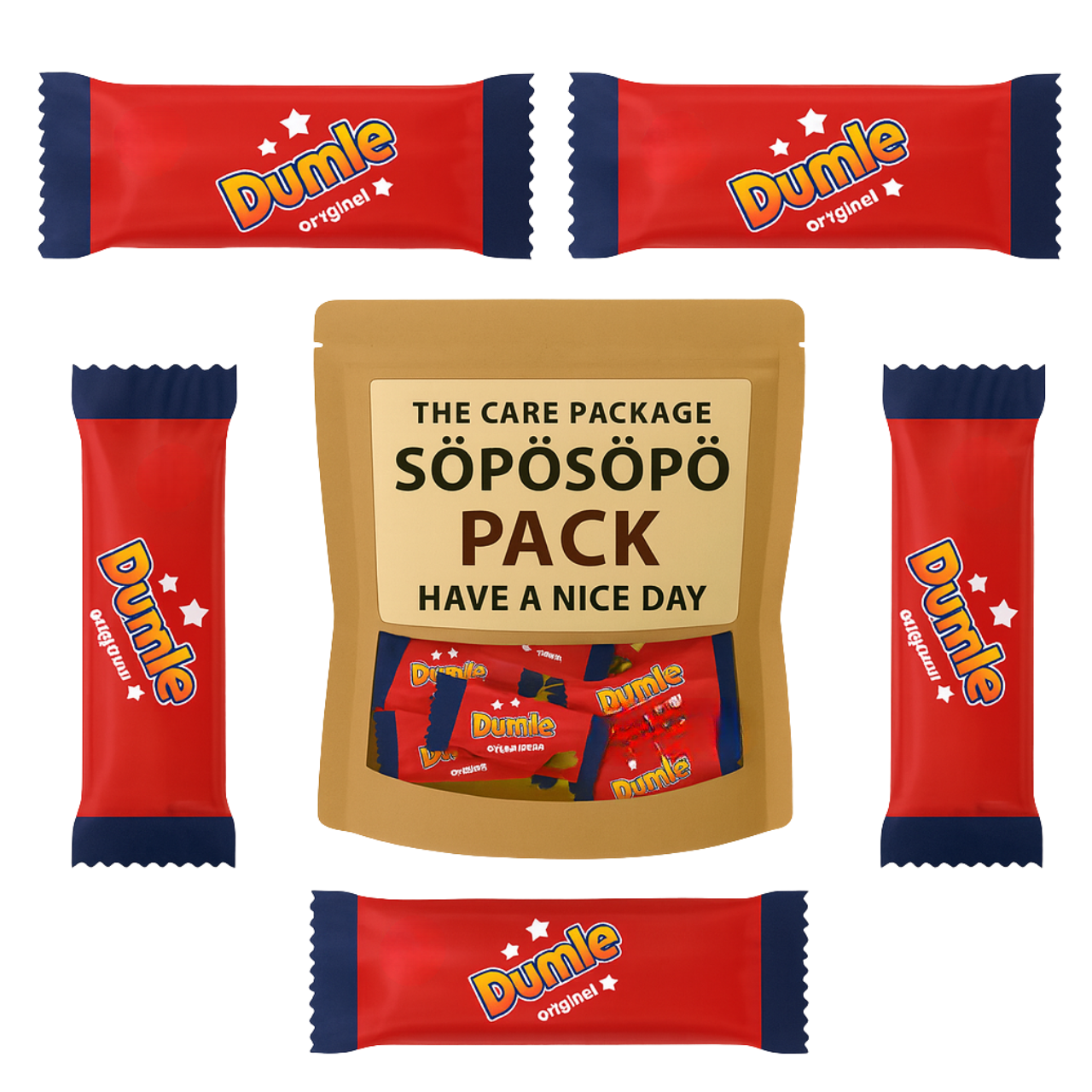 SÖPÖSÖPÖ Scandinavian Treat Pack – Fazer Dumle Soft Chocolate Toffee Bar 20g x 5 – soposopo pack
