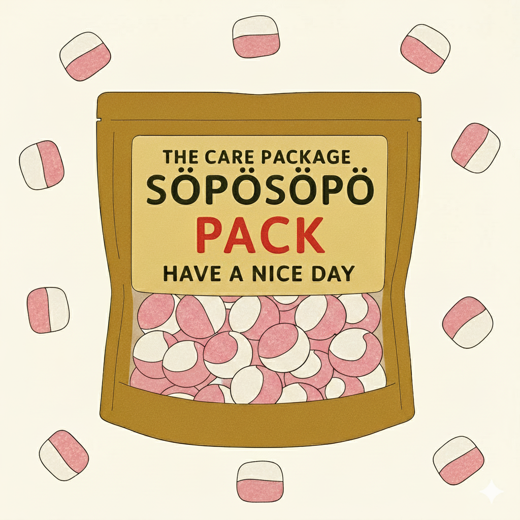 SÖPÖSÖPÖ Scandinavian Treat Pack – BUBS Strawberry Vanilla Ovals – 90g Vegan Swedish Chewy Candy – Fruity & Creamy Flavor – soposopo pack