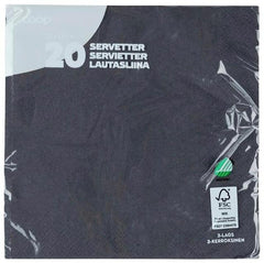 Coop napkin black 33x33cm pack of 20 - Soposopo