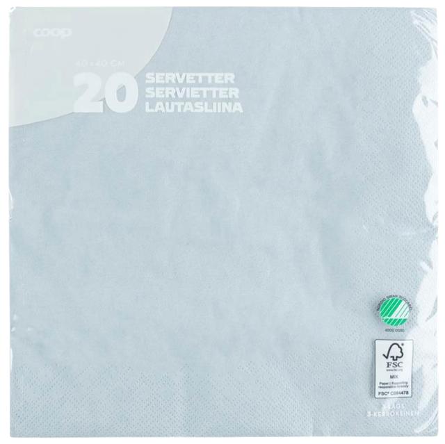 Coop napkin grey 40x40cm pack of 20 - Soposopo