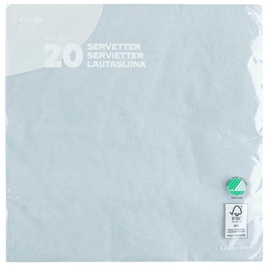 Coop napkin grey 40x40cm pack of 20 - Soposopo