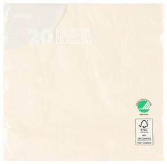 Coop napkin cream white 33x33cm pack of 20 - Soposopo