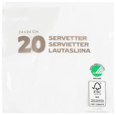 Coop napkin white 24x24cm pack of 20 - Soposopo
