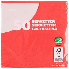 Coop napkin red 24x24cm pack of 50 - Soposopo