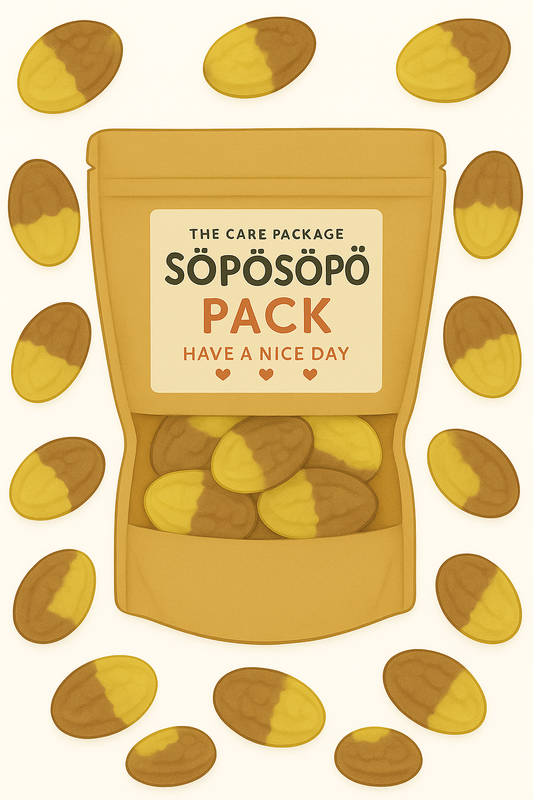 SÖPÖSÖPÖ Scandinavian Treat Pack - BUBS Banana Caramel Ovals Gummy -150g SÖPÖSÖPÖ pack