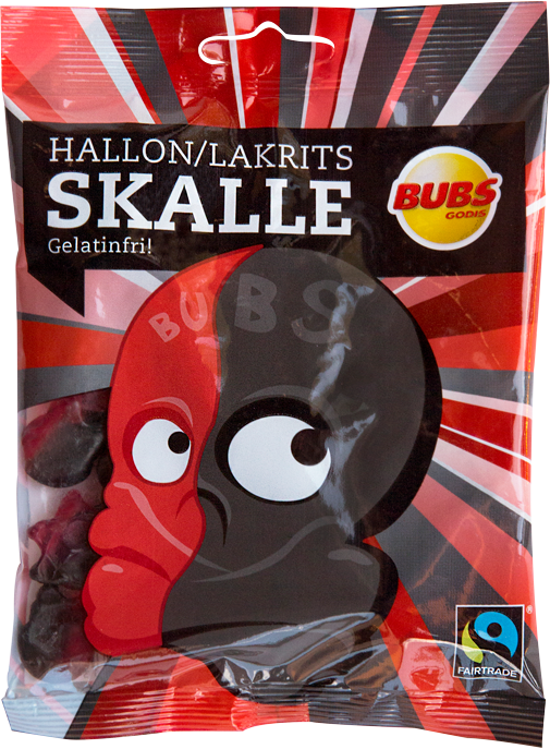 Bubs Skull Raspberry Liquorice 1 Pack of 90g 3.17oz - Soposopo