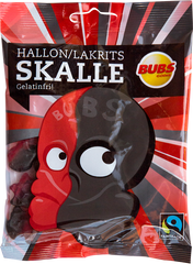 Bubs Skull Raspberry Liquorice 1 Pack of 90g 3.17oz - Soposopo