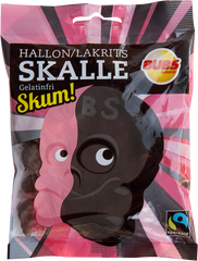 Bubs Skull Raspberry Foam Liquorice 1 Pack of 90g 3.17oz - Soposopo