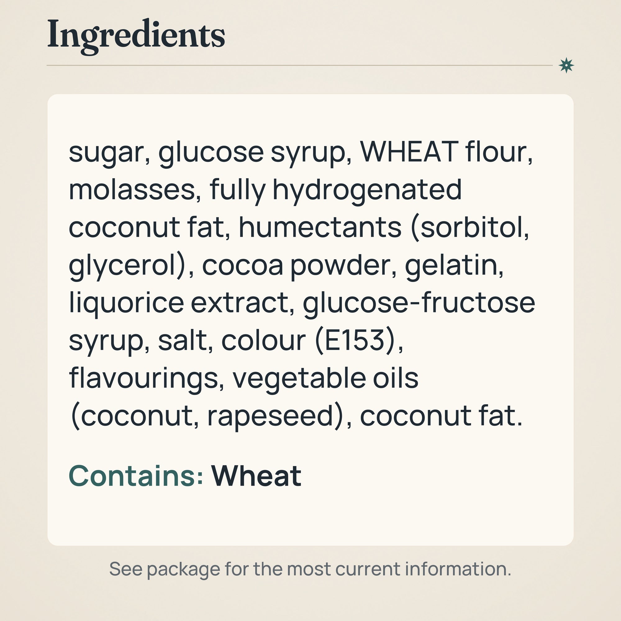 Malaco Sukulaku Liquorice Bar 14g – Ingredients and allergens