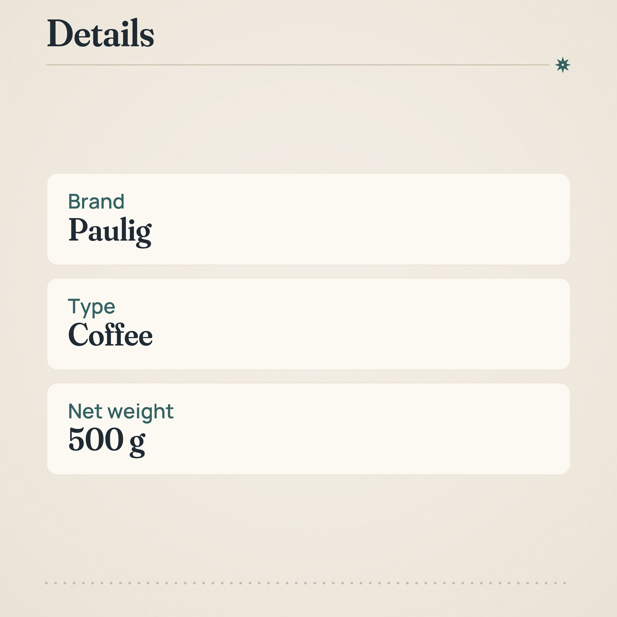Paulig President Ruby Coffee 500g – product details