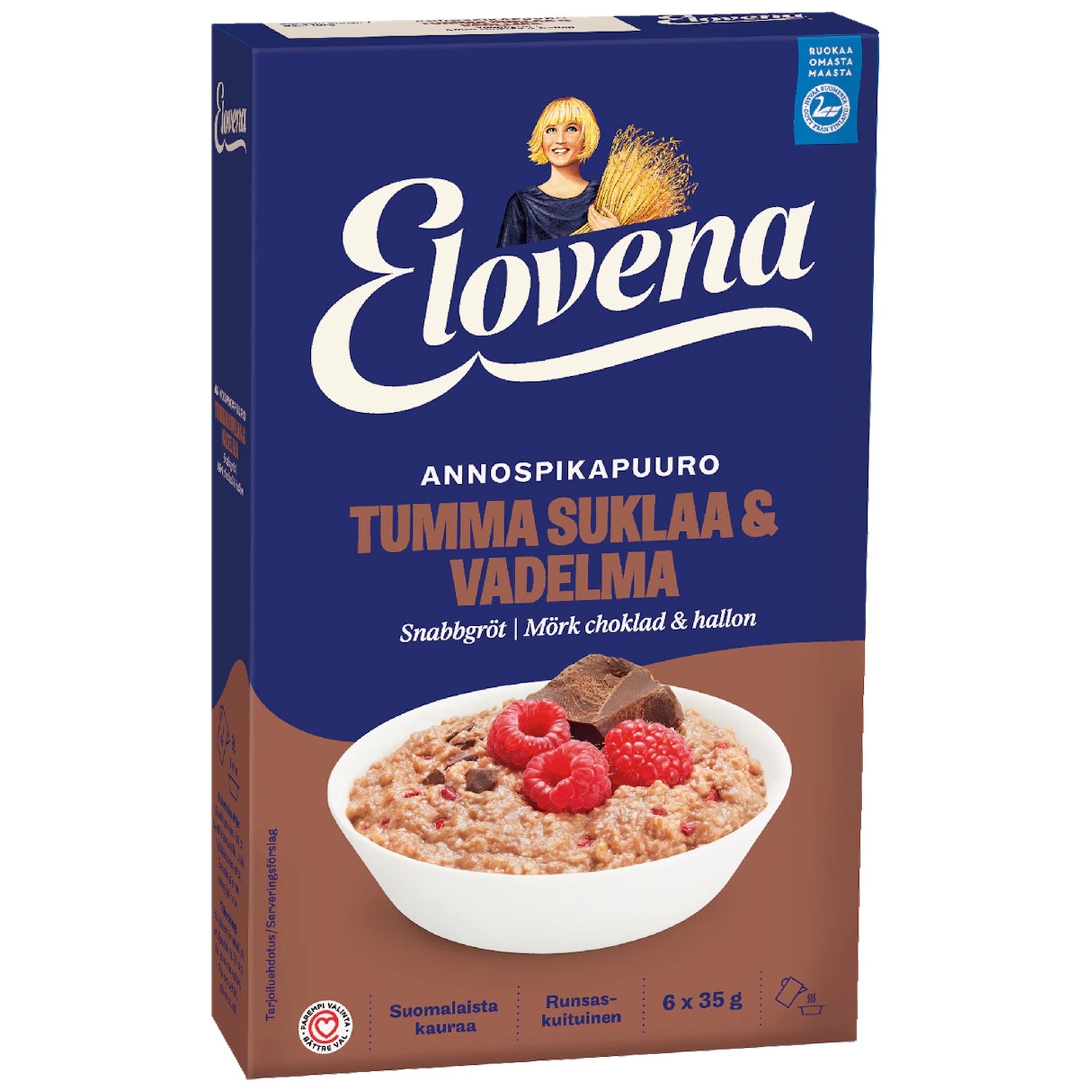 Elovena Dark Chocolate Raspberry porridge 210g – product photo