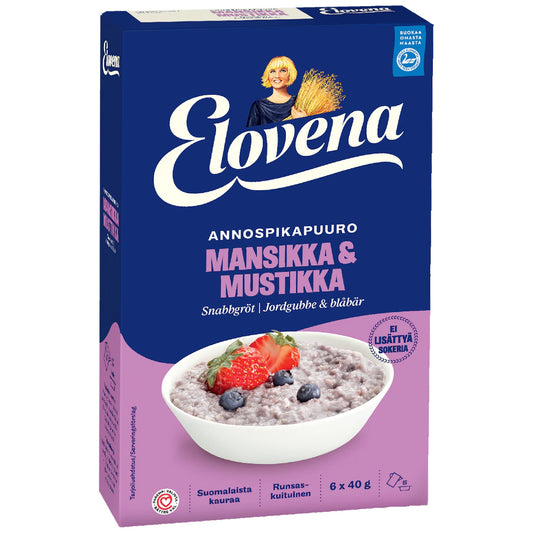 Elovena Strawberry-Blackberry Instant Porridge 240g – product photo