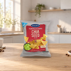 Santa Maria Tortilla Chips with Chia Seed 130G – product photo on a table