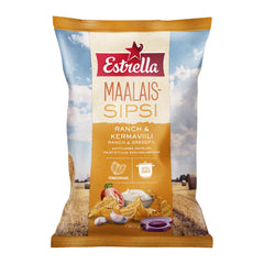 Estrella Maalaissipsi Ranch & Sour Cream Chips 180g – Finnish Kettle-Cooked Crinkle Chips – product photo