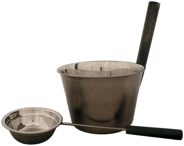 Emendo dark gray steel bucket and ladle - Soposopo