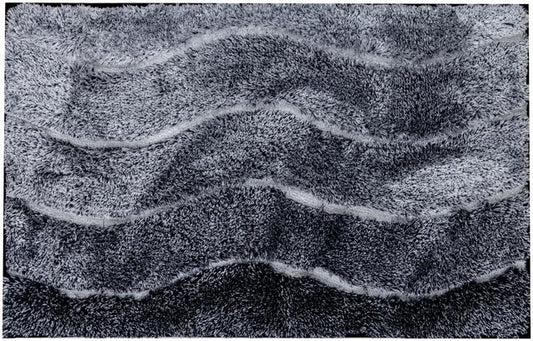House bathroom mat Wave 50x80 cm dark gray - Soposopo