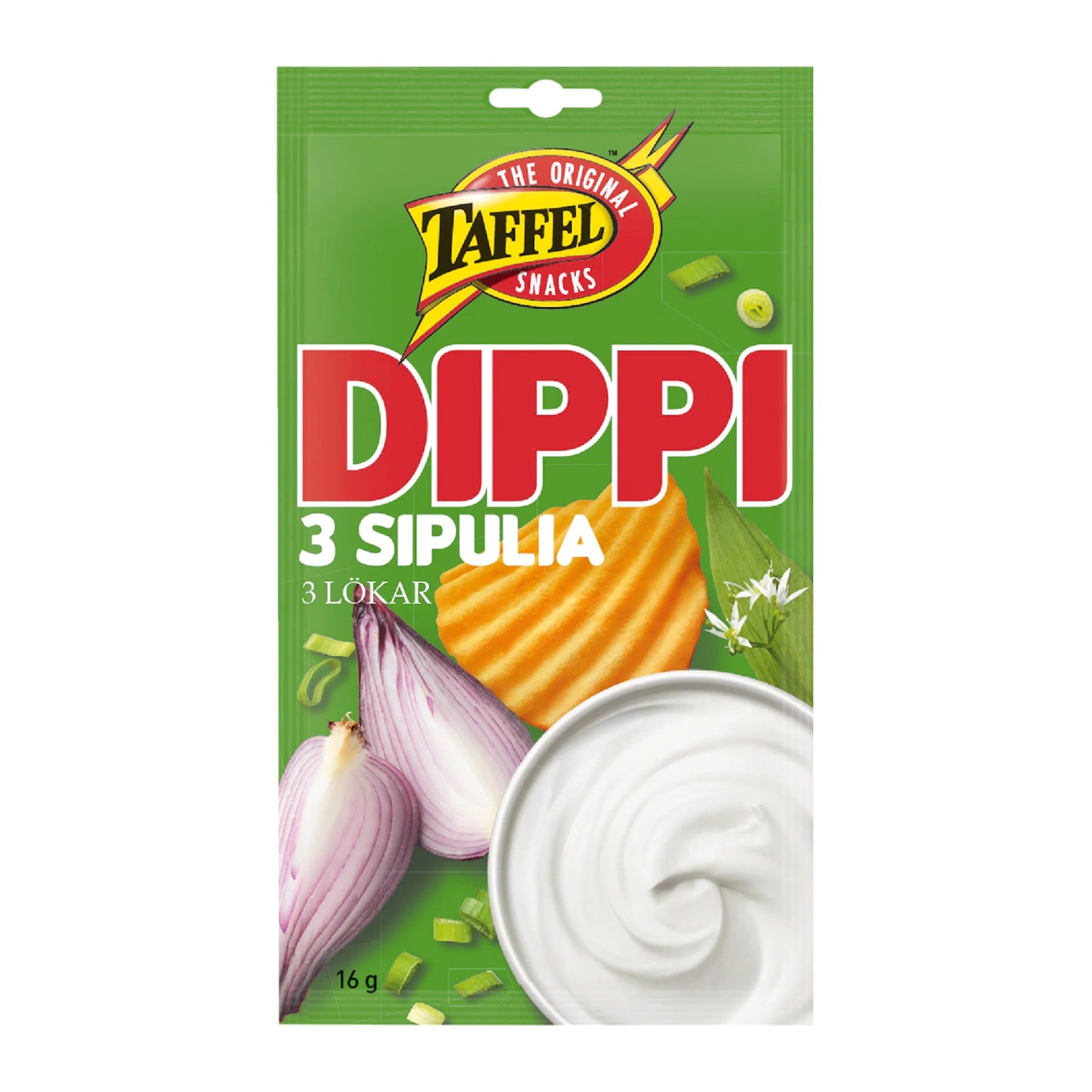 Taffel 3 Onions Dip Snacks 16g – product photo