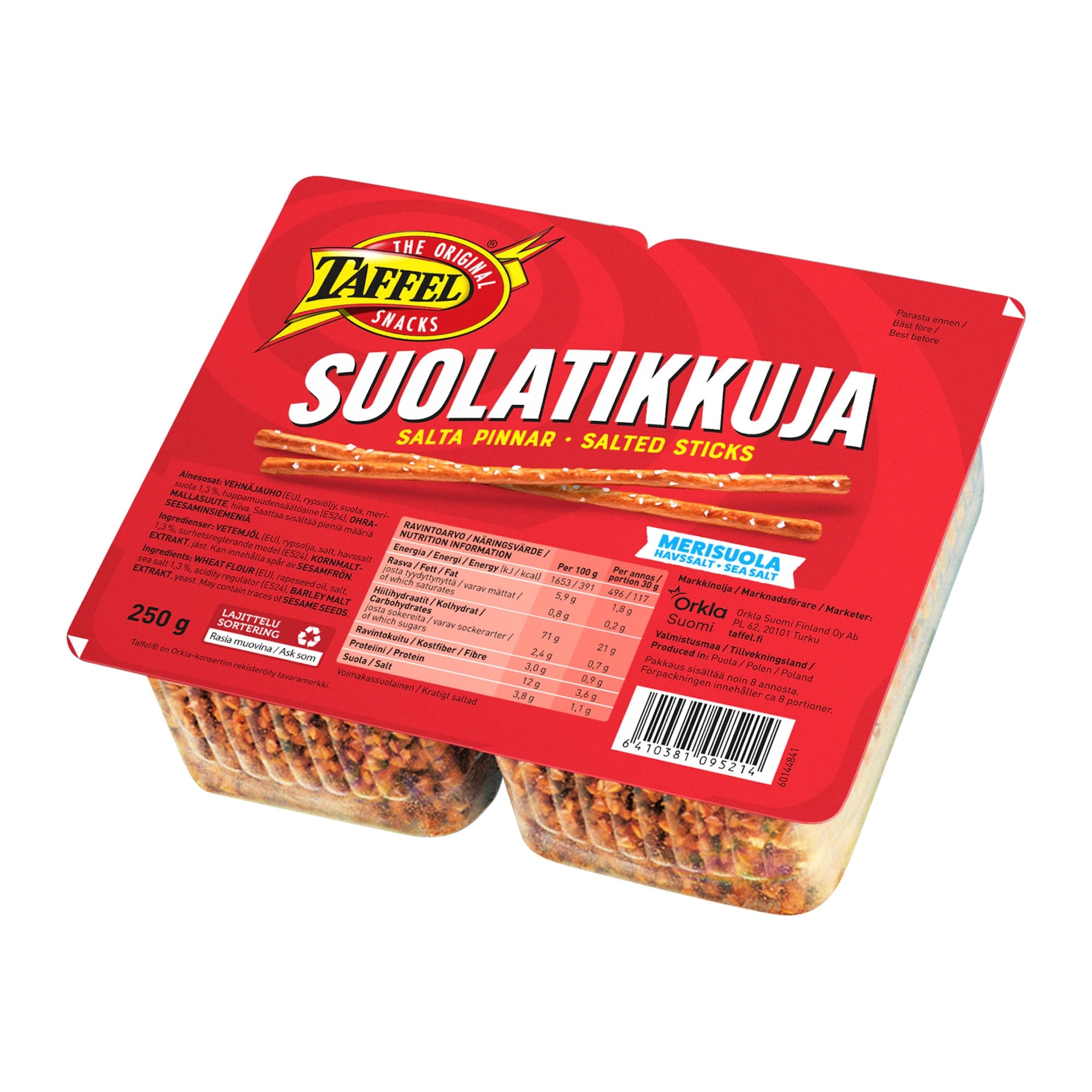 Taffel Salted Sticks Baked Snacks 250g – product photo