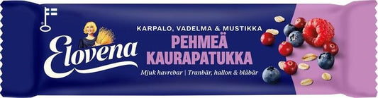 Elovena cranberry-raspberry-blueberry soft oat Cookie 1 Bar of 30g 1.1 oz - Soposopo
