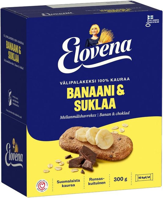 Elovena Banana Chocolate Whole Grain Snack Biscuit 100% Oats - Soposopo