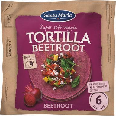Santa Maria 240G Tex Mex Tortilla Beetroot Medium - Soposopo