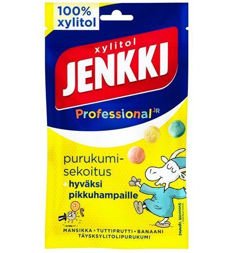 Cloetta Jenkki Strawberry Tutti frutti Banana Chewing gum 1 Pack of 75g 2.6oz - Soposopo