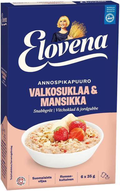 Elovena 210g white chocolate-strawberry instant porridge - Soposopo